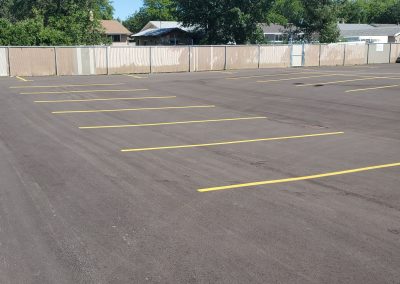 Yellow marking in parking lot